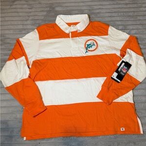*NWT* Miami Dolphins ‘47 Rugby Long Sleeved Shirt Men’s
